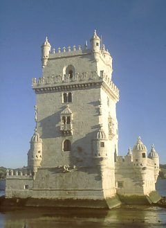 Wieża Belém o zachodzie
